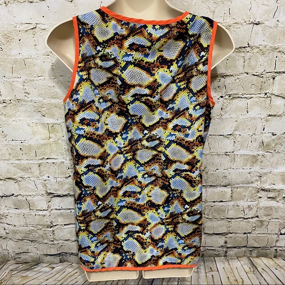 Bar III Snake Print Sleeveless V Neck Blouse - Picture 3 of 4